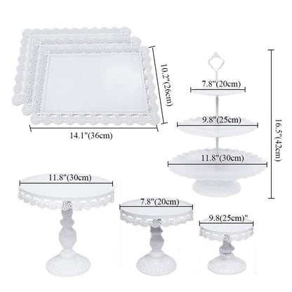 Baking European Style Wrought Iron Cake Stand Set Wedding Dessert Stand Lace Props Plate