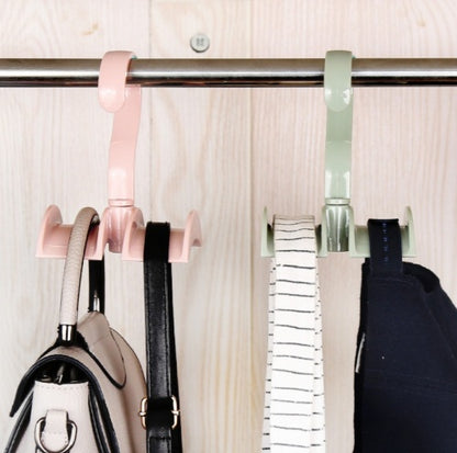 Home Wardrobe closet rotatable double bag hanger hook