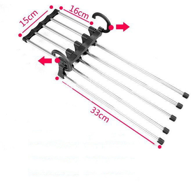 Home 5 In 1 Wardrobe Hanger Multi-functional Clothes Hangers Pants Stainless Steel Magic Wardrobe Clothing Hangers For Clothes Rack