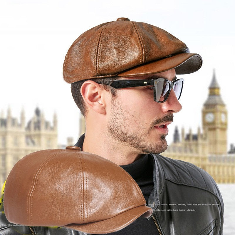 Leather Retro Cap - Unisex