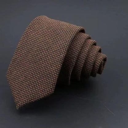 Men's Business Fashion Striped Solid Color Tie Cotton Thickened Sanded Fabric Formal Wear