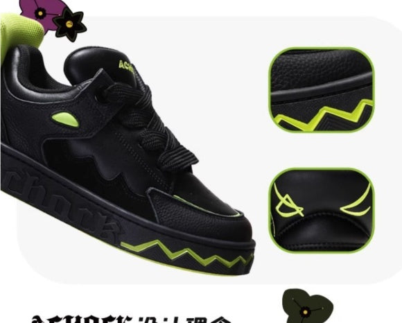 Puff Shoes Black Tail Comfortable Couple Sneakers