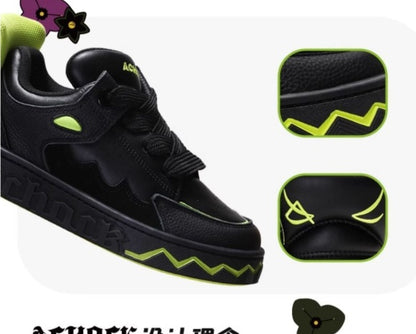 Puff Shoes Black Tail Comfortable Couple Sneakers