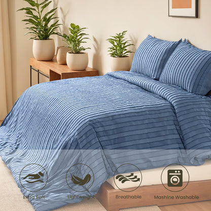 Bohemian Style Quilt Cover Set, Cut Flower Quilt Cover,  Tufted Quilt Cover Three-piece Set, One Quilt Cover And Two Pillowcases,  Washable And Machine Washable Without Shrinkage,  Suitable For Hotels