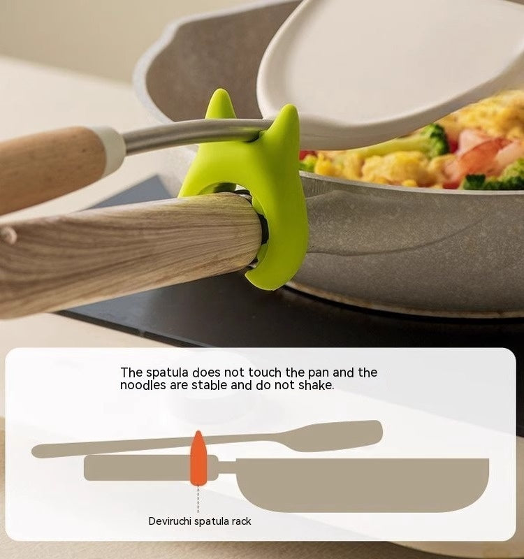 Kitchen Multifunctional Spatula Holder Silicone Anti-overflow Spoon Holder Cooking Pot Anti-scalding Clip Kitchen Gadgets