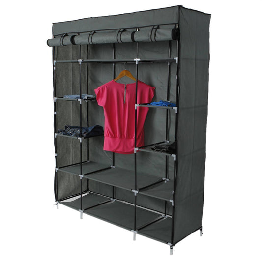 Home 5Layer Portable Closet Storage Organizer Wardrobe Clothes Rack With Shelves