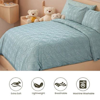 Bohemian Style Quilt Cover Set, Cut Flower Quilt Cover,  Tufted Quilt Cover Three-piece Set, One Quilt Cover And Two Pillowcases,  Washable And Machine Washable Without Shrinkage,  Suitable For Hotels