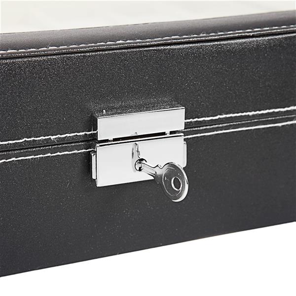 Home 24 Compartments Luxury Watch Collection Style Leather Storage Black Case