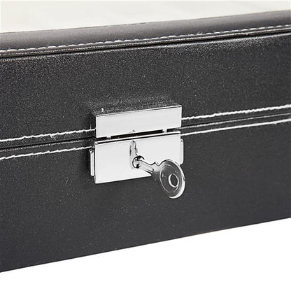 Home 24 Compartments Luxury Watch Collection Style Leather Storage Black Case