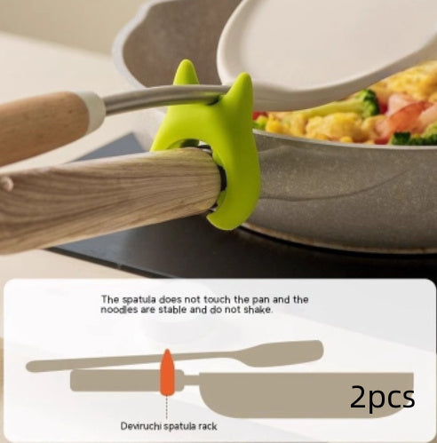 Kitchen Multifunctional Spatula Holder Silicone Anti-overflow Spoon Holder Cooking Pot Anti-scalding Clip Kitchen Gadgets