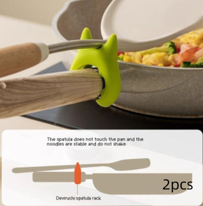 Kitchen Multifunctional Spatula Holder Silicone Anti-overflow Spoon Holder Cooking Pot Anti-scalding Clip Kitchen Gadgets