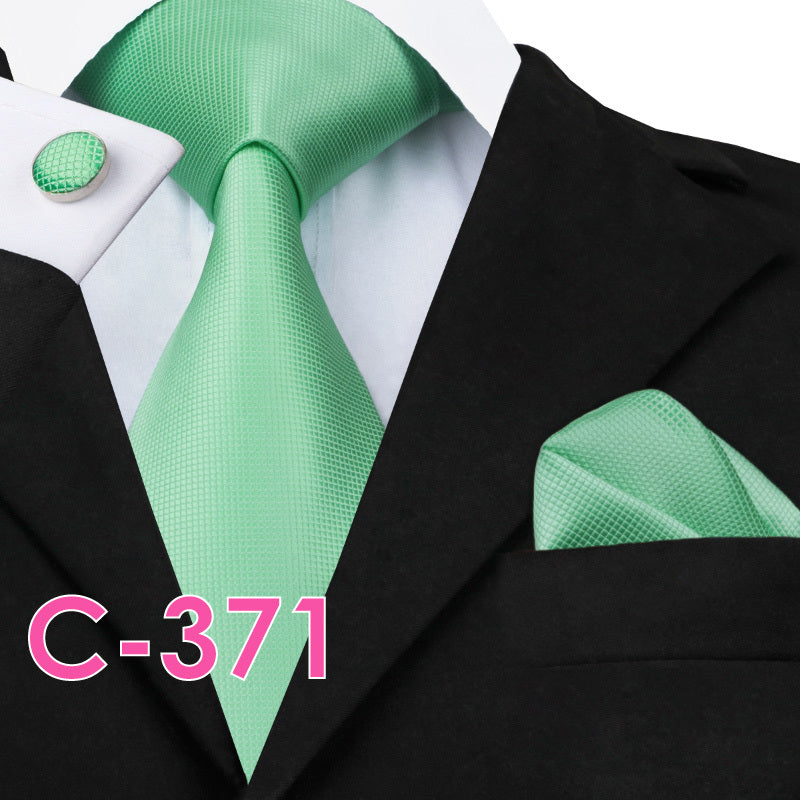 Men's Fashion Three-piece Tie set Assorted Solid Silk Men's Neck Tie set For Men Suits