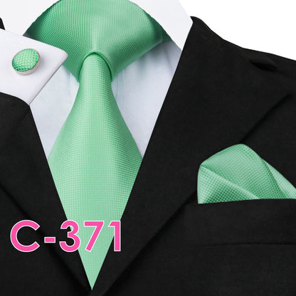 Men's Fashion Three-piece Tie set Assorted Solid Silk Men's Neck Tie set For Men Suits