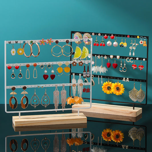 Homes Display Wooden Jewelry Rack Earring Stand Jewelry Storage