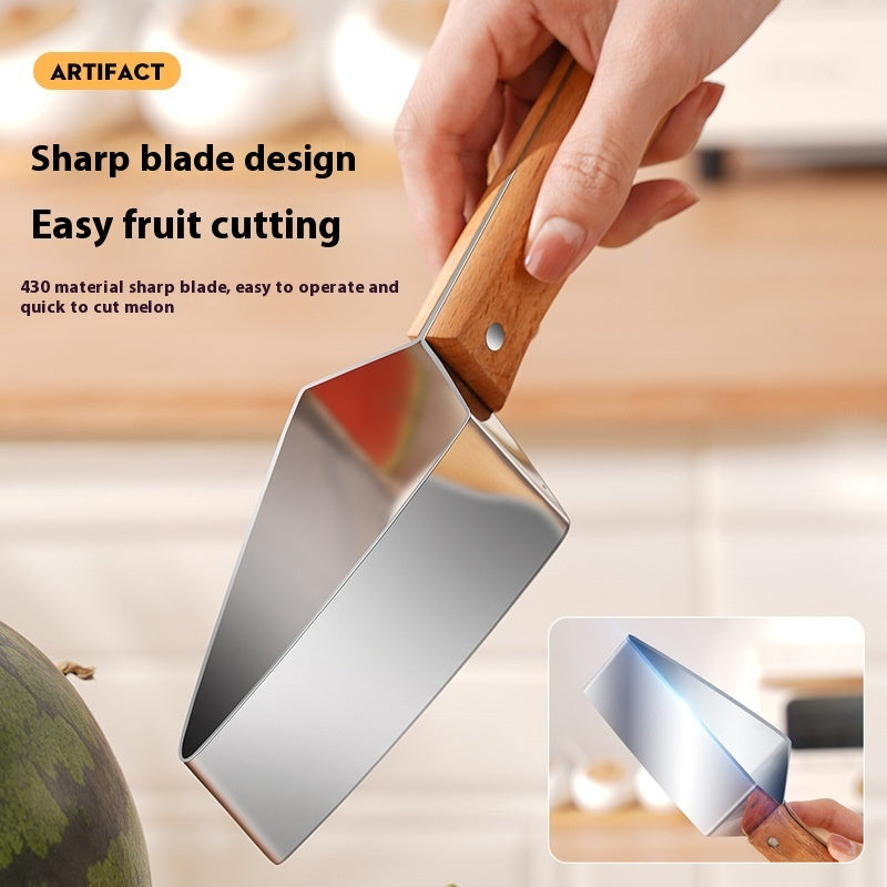 Kitchen Watermelon Splitter Watermelon Cutter Stainless Steel Cutting Piece Splitter Household Melon Triangle Cutting Knife Fruit Knife Kitchen Gadgets