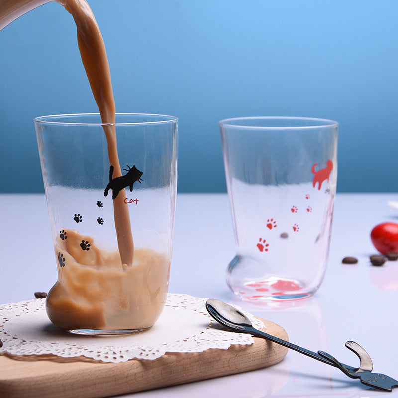 Kitchen Creative Cute Cat Paws Glass Tiger Paws Glass Office Coffee Tumbler Personality Breakfast Milk Porcelain Cup Gift