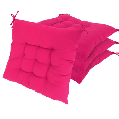 4Pcs Chair Cushion Pads Pillow 17.72x17.72x2.37in Soft Tie On Square Sitting Mats For Home Office Car Sitting Travel