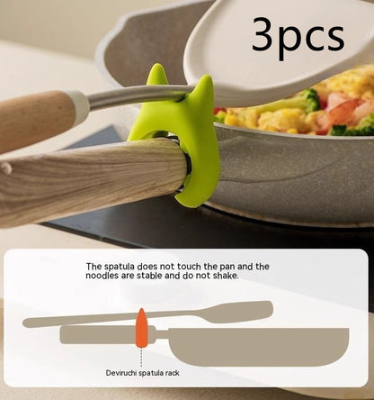 Kitchen Multifunctional Spatula Holder Silicone Anti-overflow Spoon Holder Cooking Pot Anti-scalding Clip Kitchen Gadgets