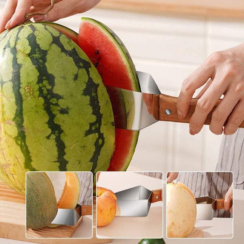 Kitchen Watermelon Splitter Watermelon Cutter Stainless Steel Cutting Piece Splitter Household Melon Triangle Cutting Knife Fruit Knife Kitchen Gadgets