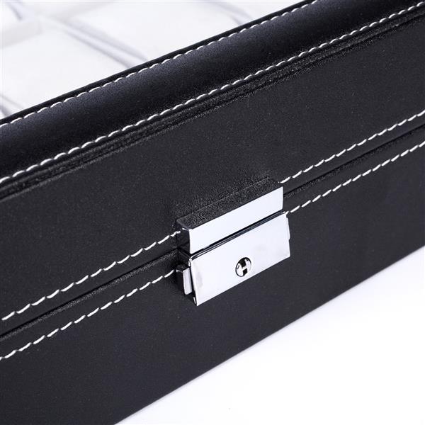Home 24 Compartments Luxury Watch Collection Style Leather Storage Black Case
