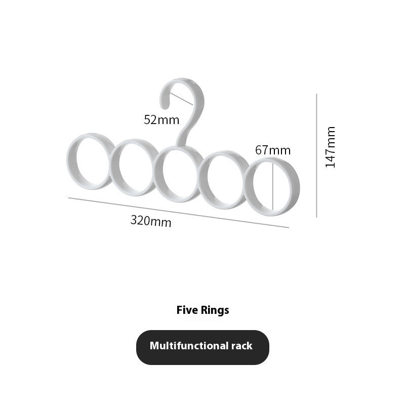 Home Clothes Hanger With 15-ring Hoops Creative Plastic Scarf Rack