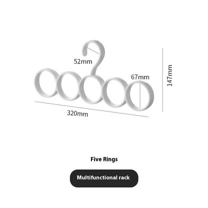 Home Clothes Hanger With 15-ring Hoops Creative Plastic Scarf Rack