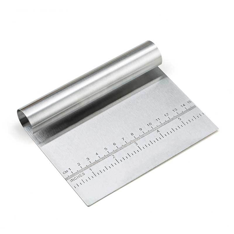 Kitchen Stainless Steel Pastry Spatulas Cutter with Scale Pizza Dough Scraper Fondant Cake Decoration Tools Baking Kitchen Accessories Dough Cake Stainless Steel Pizza Flour Tool Cutter Chopper Scraper