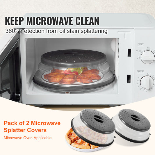 Kitchen 2PCS Microwave Splatter Covers 10.4Collapsible Microwave Food Lid
