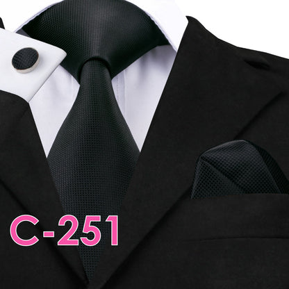 Men's Fashion Three-piece Tie set Assorted Solid Silk Men's Neck Tie set For Men Suits