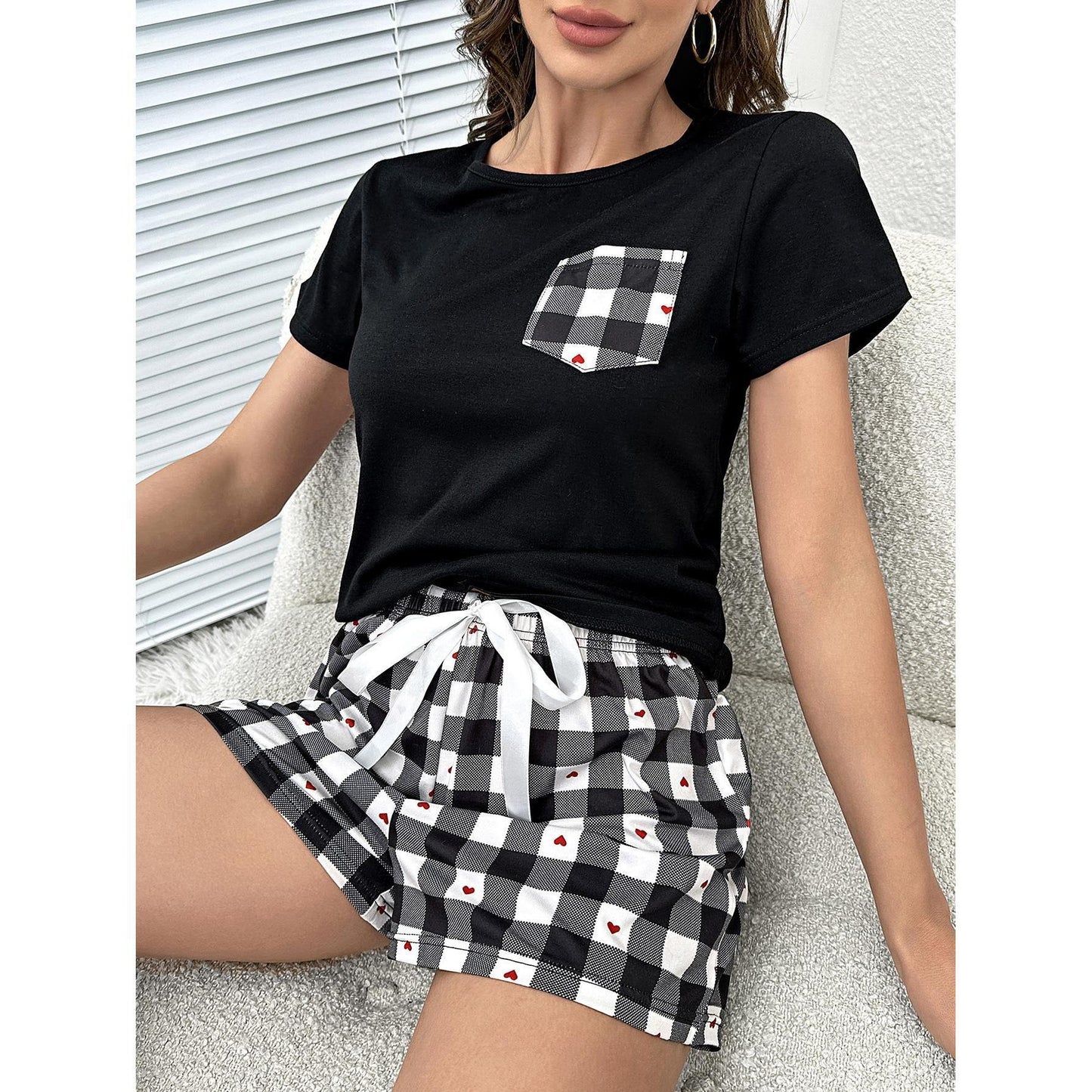 Nightwear Heart Top and Shorts Lounge Set