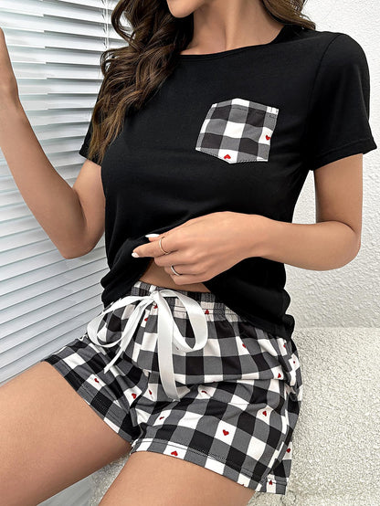 Nightwear Heart Top and Shorts Lounge Set